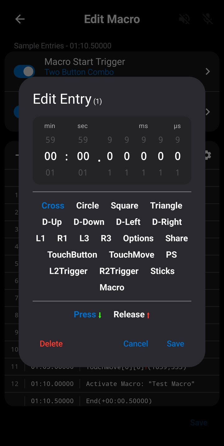 Entry Editor dialog - buttons
